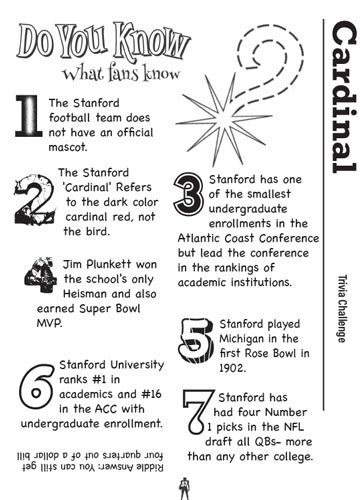 Standford Wake Forest ACC Noter Dame Football Word Search page example
