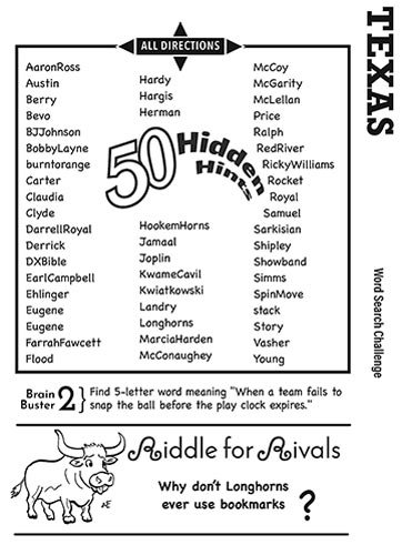SEC 2026 spread 6-69.indd Texas Football Word Search Book