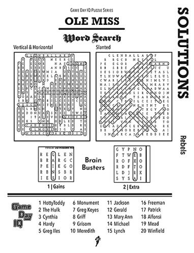 SEC 2026 wSolutions 70-86.indd Ole Miss Football Word Search Book